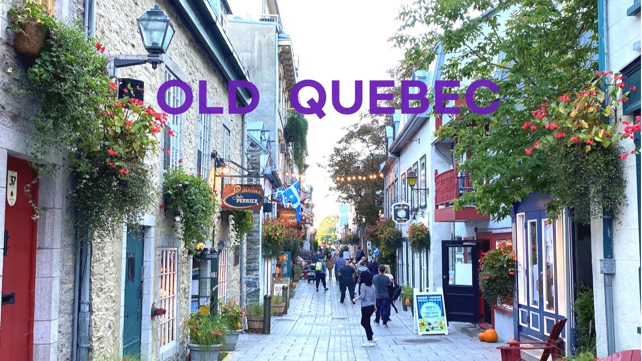 [4K]🇨🇦 Walking Old Quebec City: Picturesque Lower Town/Petit Champlain & Place Royale🏰🍁 Oct. 06 2021